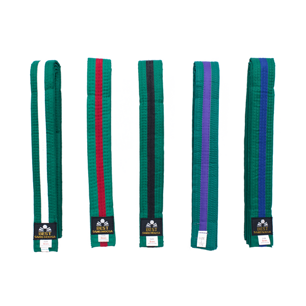 BMA Green Belt With Stripe Best Martial Arts MOOTO USA