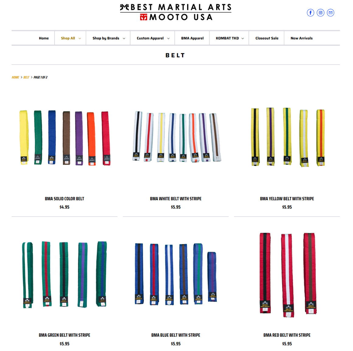 BMA Martial Arts Belt